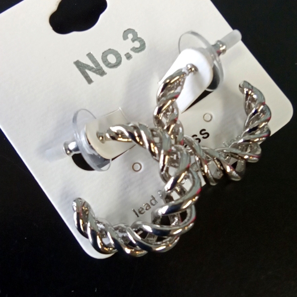 Small Swirl Hoop Earrings NEW - Picture 4 of 7